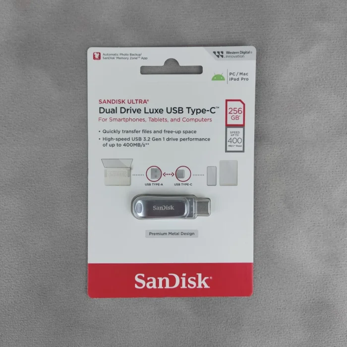 SanDisk Ultra Dual Drive Luxe 256 GB Серебряный