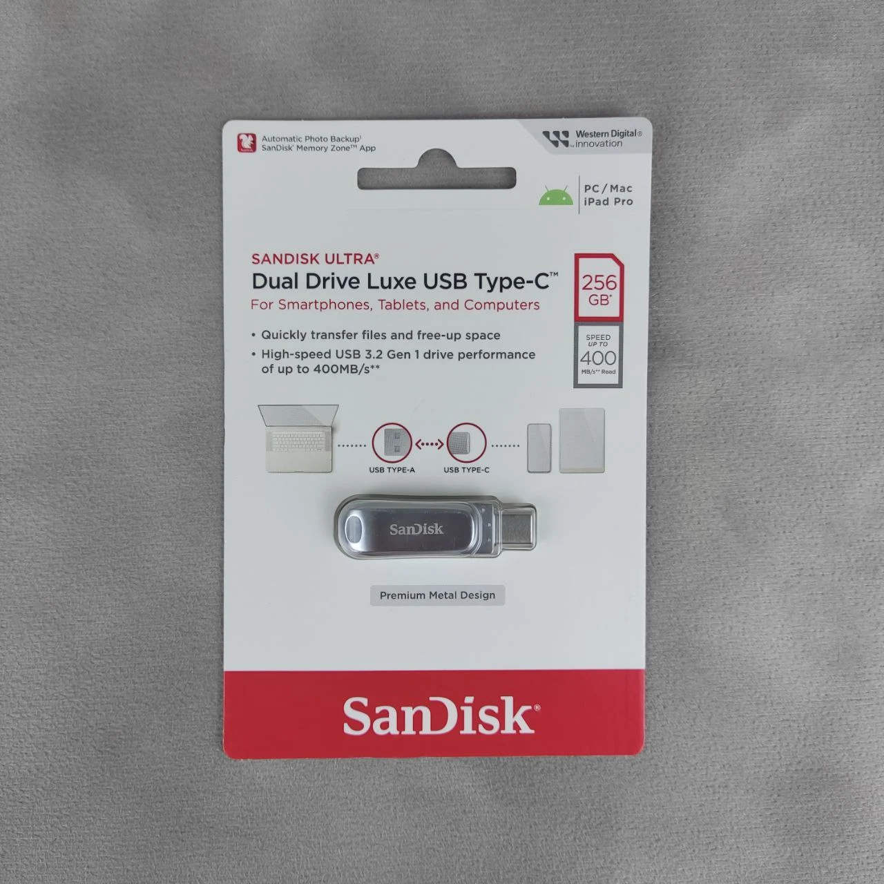 SanDisk Ultra Dual Drive Luxe 256 GB Серебряный SanDisk Ultra Dual Drive Luxe 256 GB Серебряный