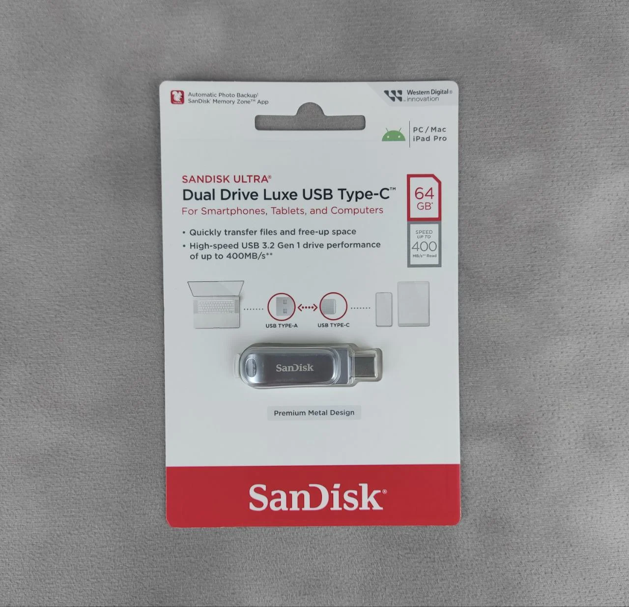 SanDisk Ultra Dual Drive Luxe 64 GB Серебряный SanDisk Ultra Dual Drive Luxe 64 GB Серебряный